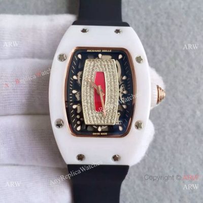 Swiss Richard Mille RM07-1 Copy Watch White Ceramic Case Ladies Size